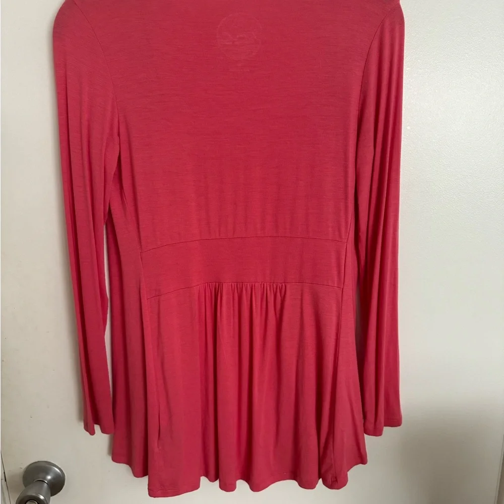 INC coral open cardigan